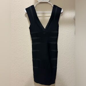 BLACK HERVE LEGER DRESS SIZE XXS